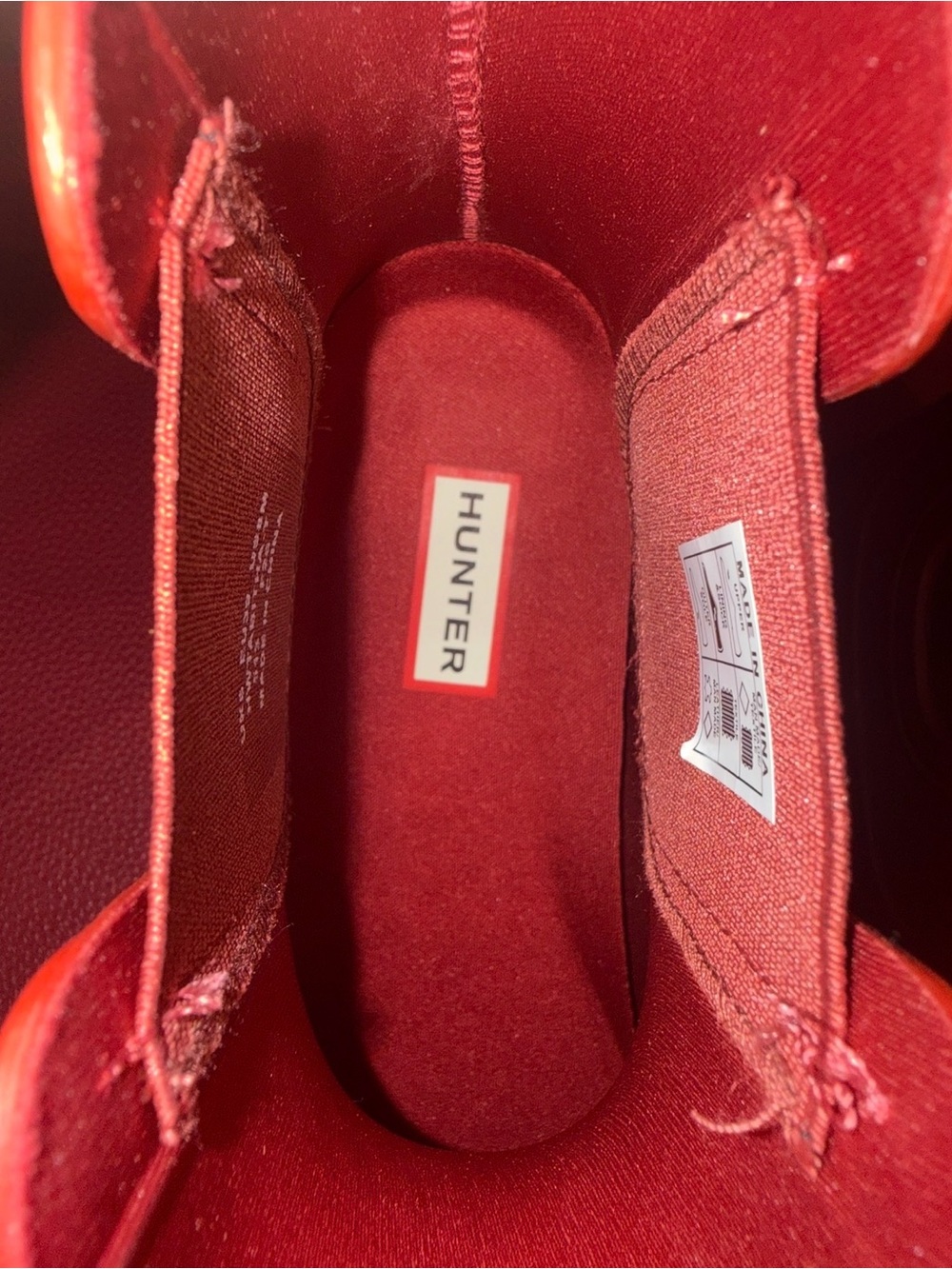 ❤️ Hunter Red Chelsea Boots – Women’s Pull-On Rubber Boots NWT - Picture 4 of 5